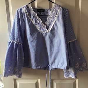 Laundry by Shelli Segal Striped Embroidered top